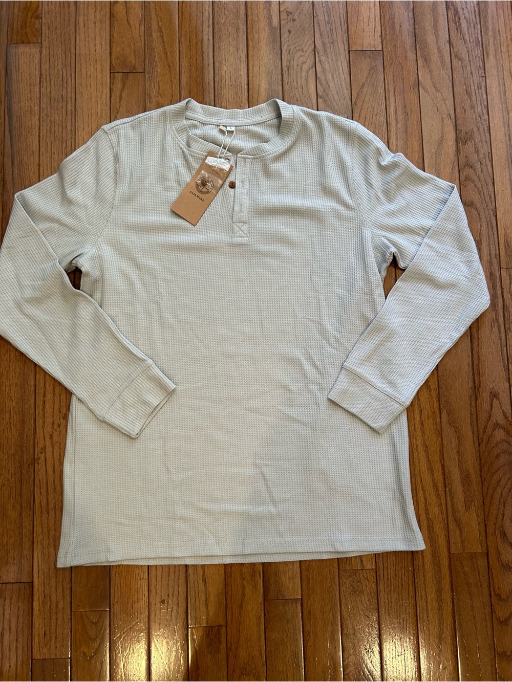 Men's Long-Sleeve Thermal Henley Shirt - beige